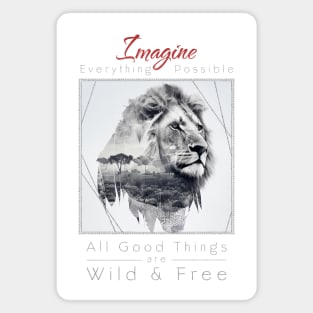 Lion Nature Outdoor Imagine Wild Free Magnet